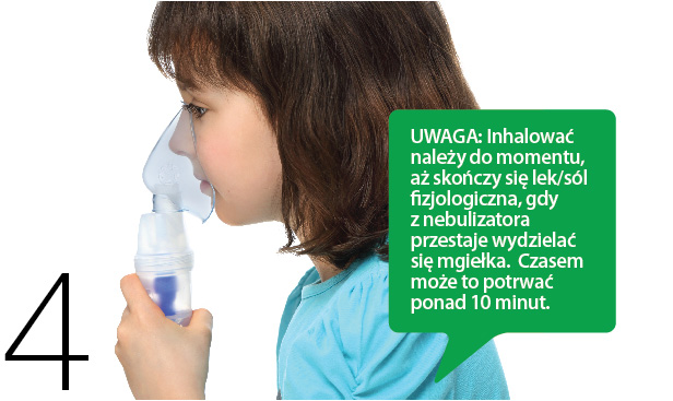 Dziecko z nebulizatorem na twarzy